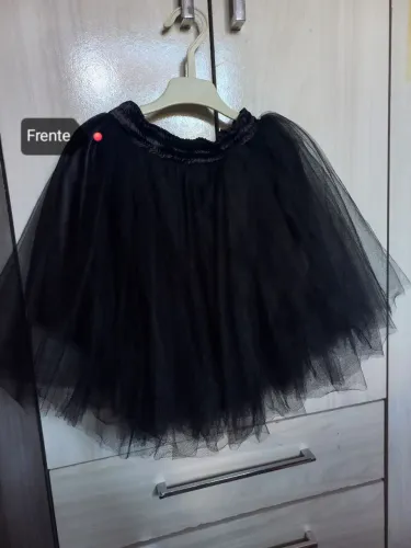 Saia preta de tule Infantil