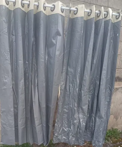 Cortinas Cinzas com Ilhoses blackout 