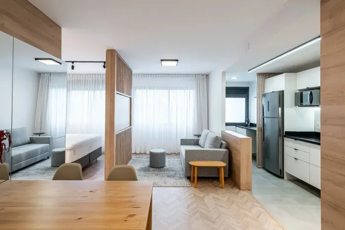 Apartamento mobiliado para alugar no Petrópolis de 1 quarto (suíte)