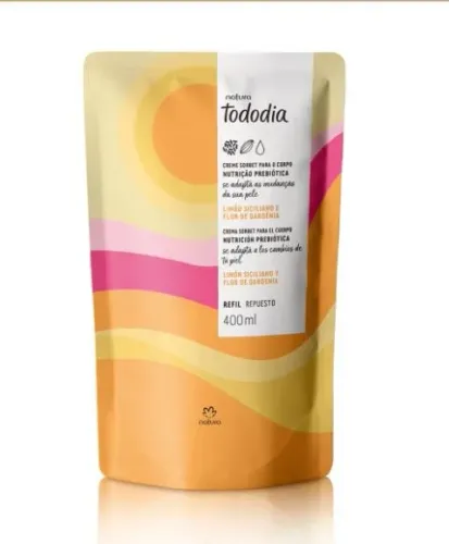 Refil Creme Desodorante Nutritivo Tododia Limão Siciliano /Flor de Gardênia 400ml - Natura