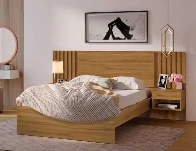 CAMA DE CASAL ZARA C/ PAINEL E 2 MESAS DE CABECEIRA 100% MDF- FAZEMOS ENTREGA!