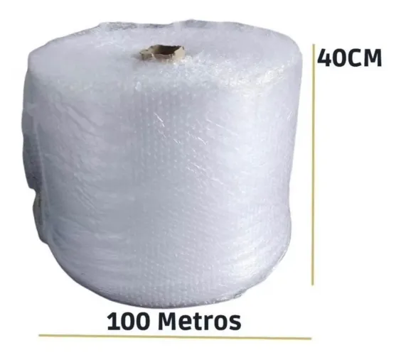 Plastico Bolha - Bobina de 40 CM X 100M 25 Micras