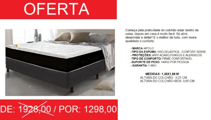 CAMA BOX CASAL VISCOELÁSTICA