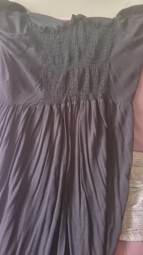 Vestido midi preto de musseline G3