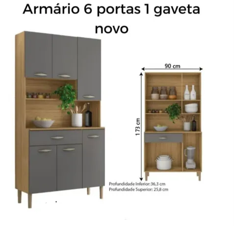 Armário 6 portas e 1 gaveta novo