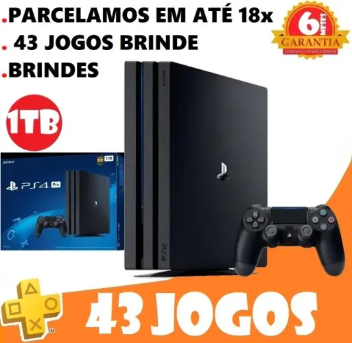 PS4 PRO 4K 1TB + 43 JOGOS 6 MÊS DE GARANTIA I LOJA FISICA I