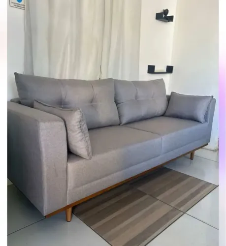 Sofá retro pés em madeira super confortável 2.20