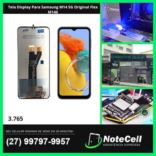 Tela Display Para Samsung M14 5G Original Flex M146- Instalação Expressa Em 30 Minutos!