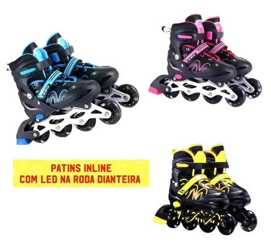 PATINS INLINE COM LED NA RODA DIANTEIRA