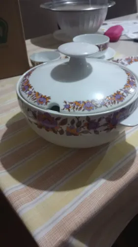 Conjunto de louças floral para servir sopa de Porcelana