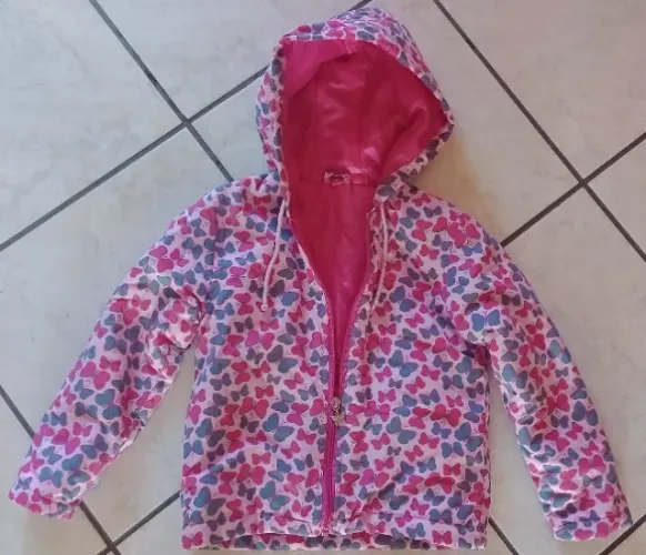 Casaco Infantil Rosa Com Estampa Borboleta