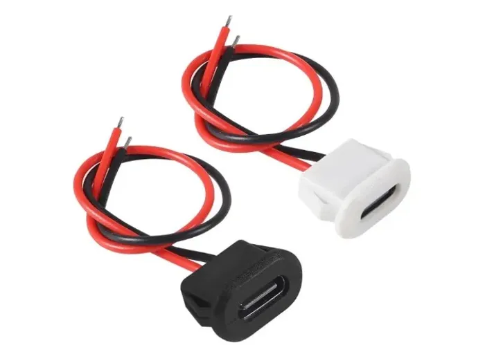 Conector tipo C chassi fêmea 2p USB-C plug para 2 pinos 2 Unidades Automação COD-AM611  