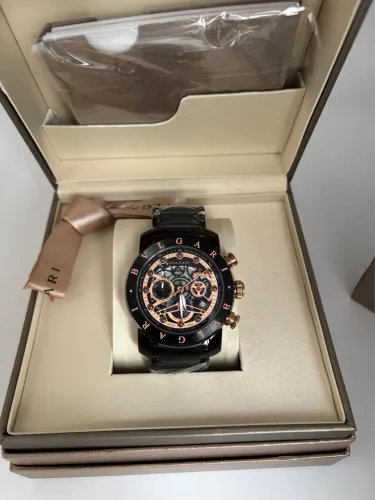 Relógio Masculino BVLGARI Skeleton - Cronógrafo - Premium AAA+ - 4 Cores Disponíveis