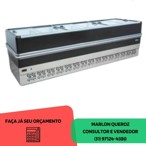 Ilha de Congelados 3 Metros Polar Vidro Reto