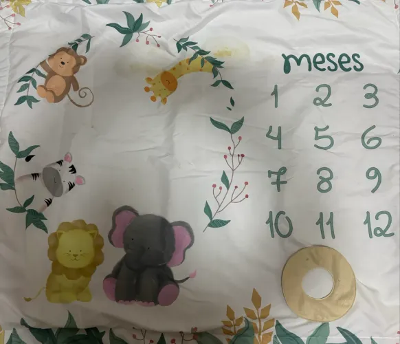 Tapete Mesversário Safári Aquarela - Tapete para bebês.