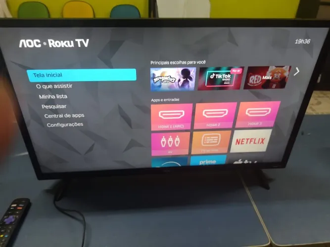 Smart TV AOC Roku - Tela inicial