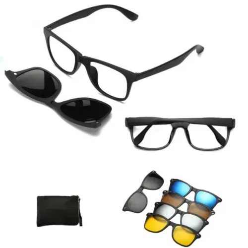 Óculos De Sol Para Dirigir Diurno/noturno Magnético 6 Em 1