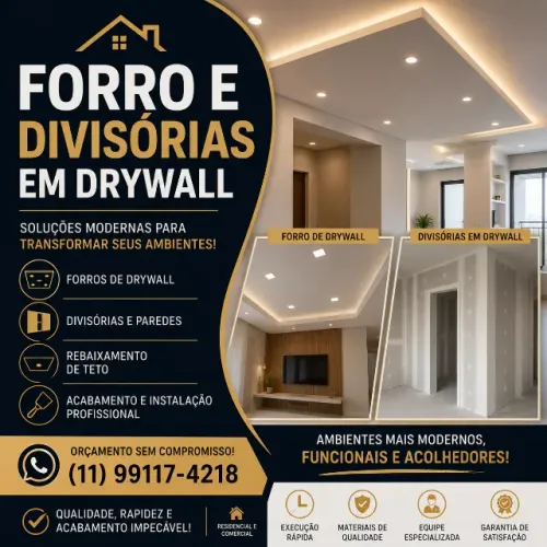 FORRO E DIVISÓRIAS EM DRYWALL