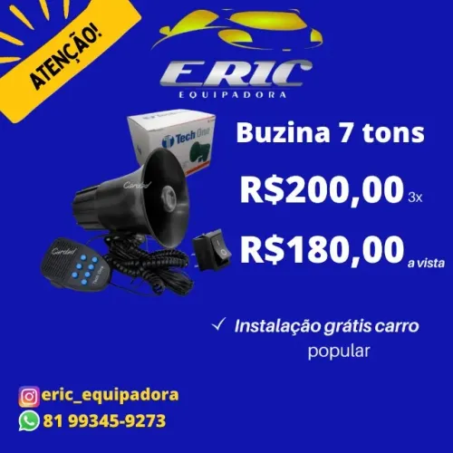 Sirene Automotiva 7 Tons Tech One -Já Instalada - Me Liga