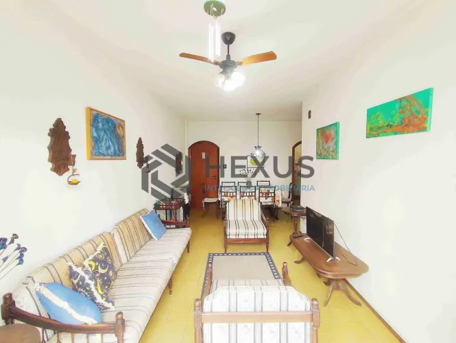 Apartamento beira mar com varanda e lazer na Praia do Tombo, Guaruja | Hexus