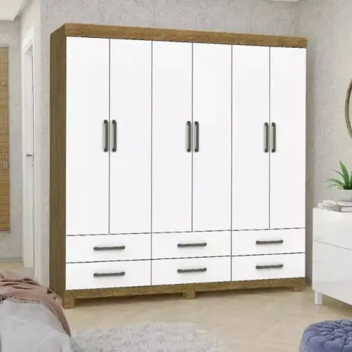 Promoção Guarda Roupa Dallas Cinamomo/Branco (PRODUTO TOTALMENTE NOVO)