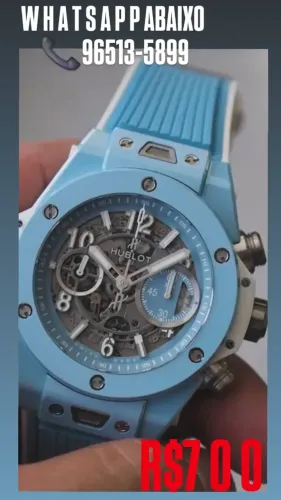 Relógio HUBLOT GENEVE SKY BLUE - MULTIFUNCIONAL 