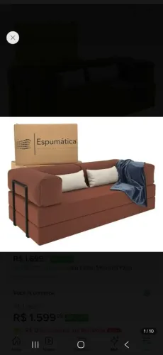Sofá Puff 2 em 1. Vira cama de casal