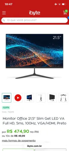 Monitor Slim Get 100hz Full HD