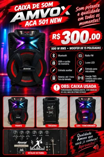 Caixa de som Anvox Ac501 New