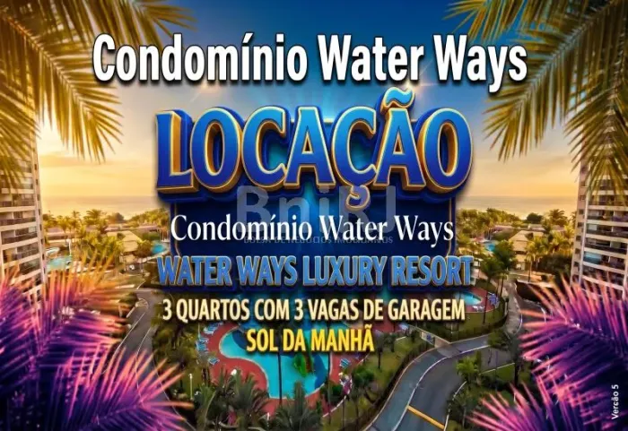Water Ways - 3 Quartos - 127,52m² - Semi-Mobiliado - Condomínio Frente à Praia