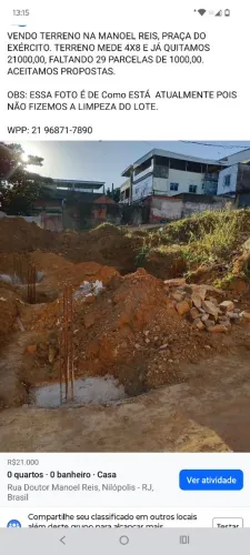 VENDO TERRENO EM NILÓPOLIS