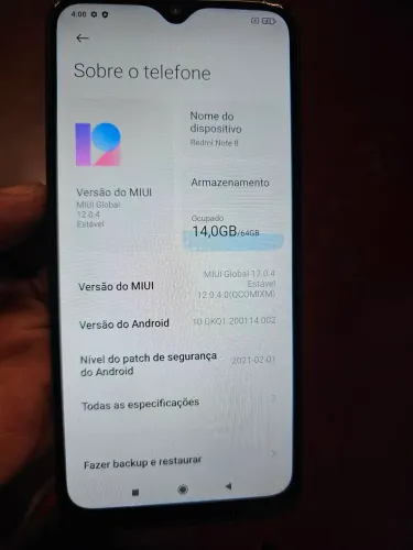 Xiaomi  Note8 64GB  sem carregador..