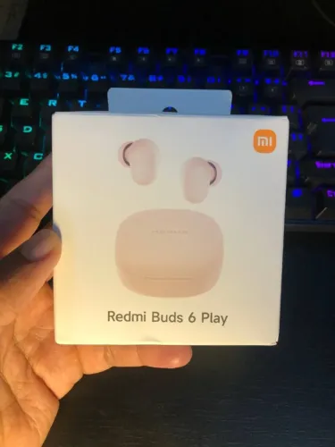 Fone De Ouvido Xiaomi Redmi Buds 6 Play Rosa e Preto