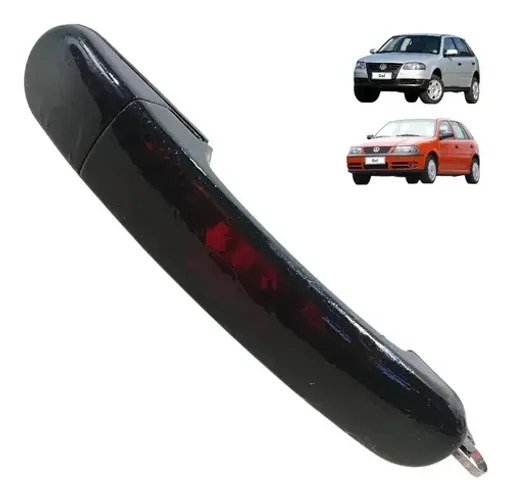 Macaneta Externa Porta Esquerda Vw Gol G3 G4 2000 2013 2014 Preto Traseira
