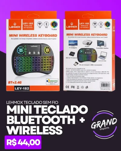 Mini Teclado Bluetooth + wireless