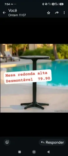 Mesa desmontável comprida ALTA