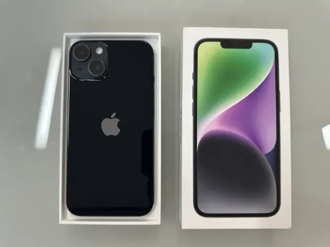 iPhone 14 na Caixa - 87% DE BATERIA - 128gb, Cor Midnight