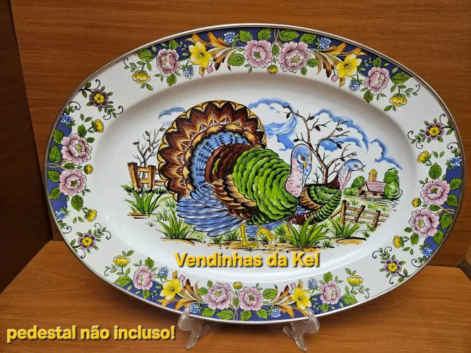 Travessa esmaltada Mãe Ágata antiga