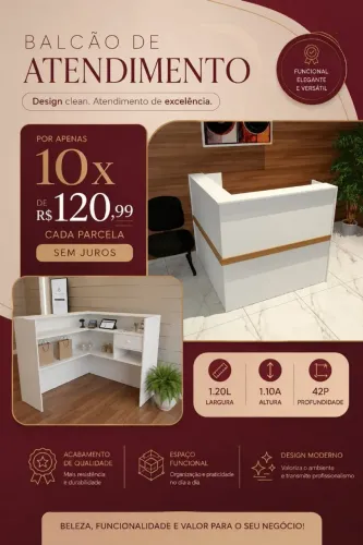Balcão L em mdf