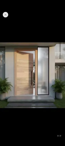Porta pivotante peroba rosa 210por 100cm pronta entrega completa e instalada