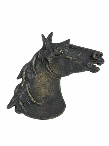 Escultura Cabeça de Cavalo em Bronze Decorativa Vintage