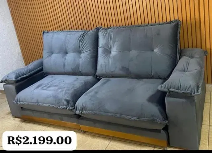Promoção em sofá retrátil pillow top 30cm molas ensacadas 