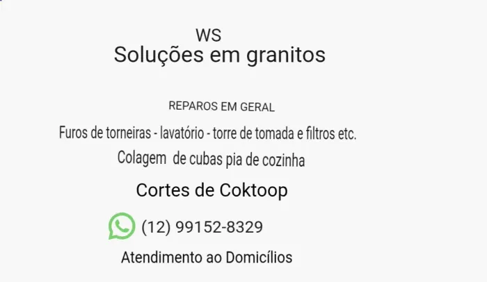 Serviços e cortes e pequenas instalações de granitos 