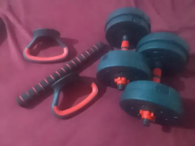 Kit Halteres Profissional 14kg Ajustáveis Para Musculação