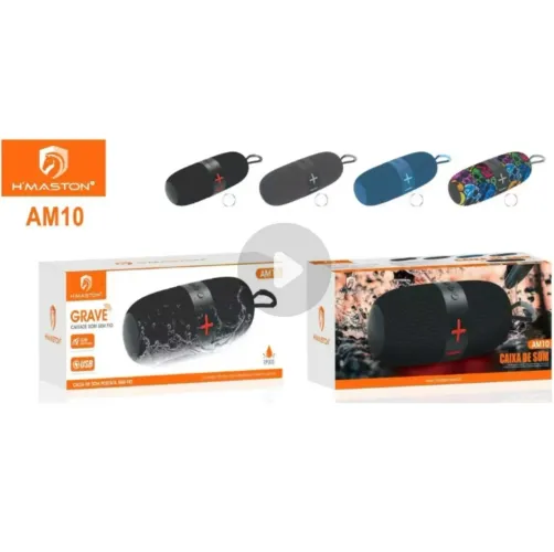 Caixa De Som H'maston Am10 16w Grave Potente Auto Falantes