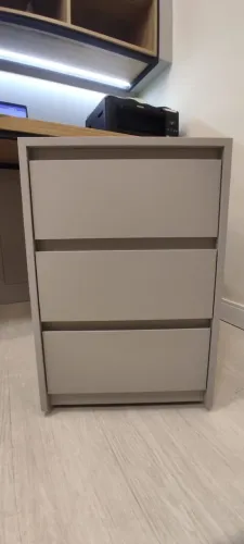 Gaveteiro para escritório com rodízios em MDF - 03 gavetas
