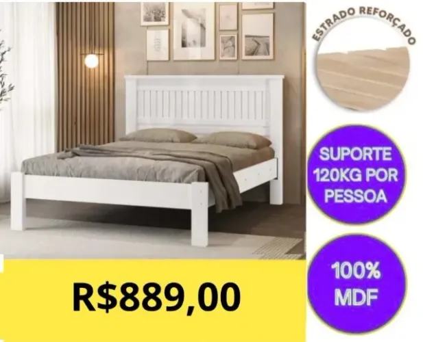 CAMA CASAL 100% MDF 