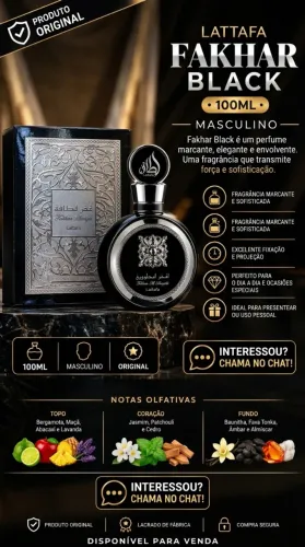 LATTAFA FAKHAR BLACK: Sinta o Poder da Elegância Árabe! ?