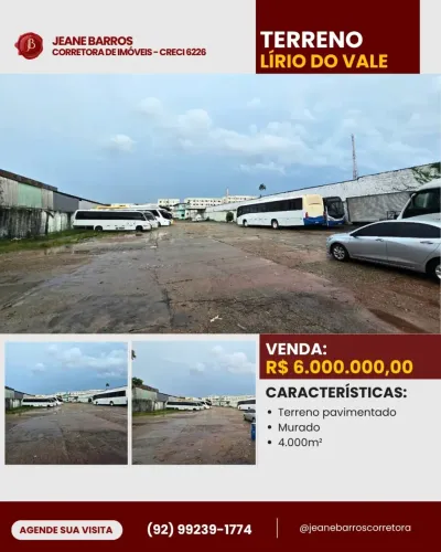 Terreno de 4.000m² no Lírio do Vale | VENDA