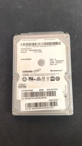 HD Seagate Samsung 500GB SATA 2,5" - Testado - SMART Saudável